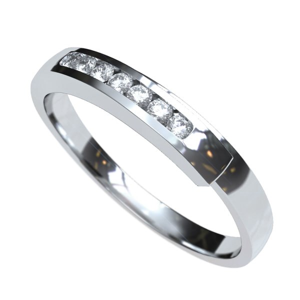 Argolla en oro con Diamantes Eternity Joyería - Anillos de compromiso y argollas de matrimonio en oro