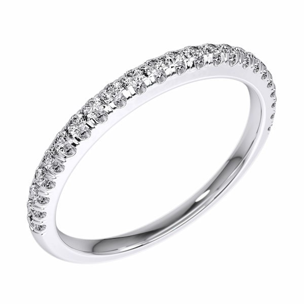 Argolla tradicional en oro 18k con 23 Diamantes Eternity Joyería - Anillos de compromiso y argollas de matrimonio en oro