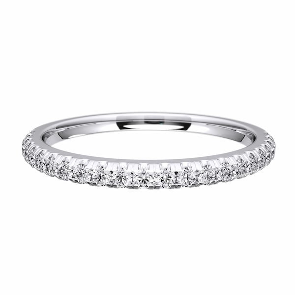 Argolla tradicional en oro 18k con 23 Diamantes Eternity Joyería - Anillos de compromiso y argollas de matrimonio en oro